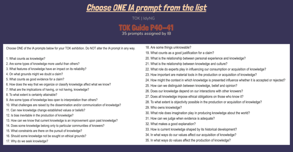 TOK IA Prompts